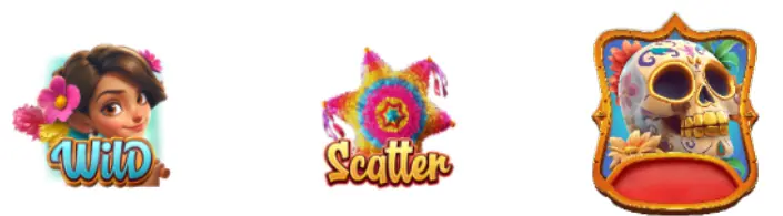 Pinata Wins Wild, Scatter and gold framed symbol icons